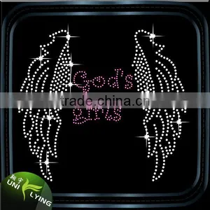 Rhinestone Transfer Iron on Angel Wings thumbnail-1