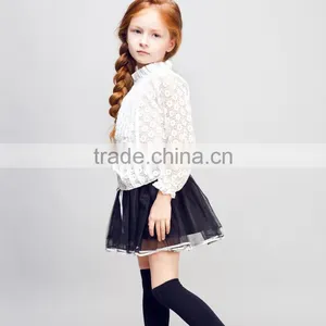 STOCK Available! COOL KID ZONE 2016 Lace Long Sleeve Blouse and Gauze Skirt Child Girl Complete Sets of Clothes thumbnail-1