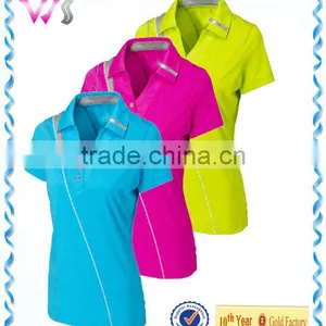 High Quality Latest Design Fashion Uniform Women Polo Shirts Wholesale thumbnail-1