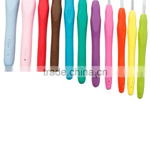 Hot Fashion Custom Logo Accepted 11PCs Aluminum TPR Crochet Hooks Set thumbnail-2