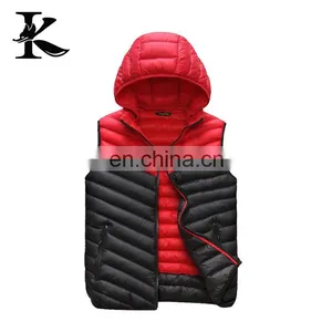 Men Nylon Decthable Hood Padded Vest Winter Warm Down Vest thumbnail-3