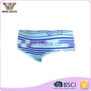 Blue Stripe Pattern Anti-bacterial Soft New Design Plus Size Women Panty thumbnail-2