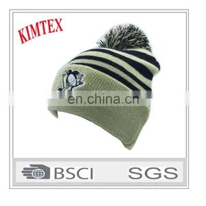 Custom Wholesale Design Fashion Winter Knitted Hat With Pom Pom thumbnail-1