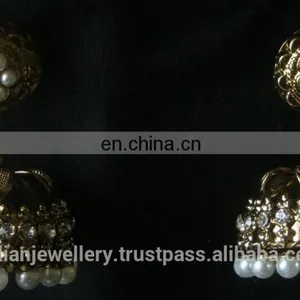 Indian Jewelry Jhumka Earrings, Big Jhumka, Gold Silver Plated Earrings Manufacturer thumbnail-1