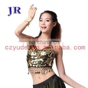 Arabic Style Sexy Sequins Belly Dance Tops Wear With Five Flowers S-3011# thumbnail-2