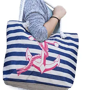 Large Capacity Summer Beach Bags With Rope Handle for Selling thumbnail-1