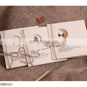 New Arrive Handmade Paper Greeting Cards Designs Metal Charm Creative Greeting Card thumbnail-4
