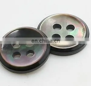 Cheap 10mm 4 Holes Tiny White and Black Natural Shell Buttons for Clothes thumbnail-2