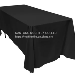 Black Polyester Tablecloth Wedding and Banquet Tablecloth in 70x120 thumbnail-1