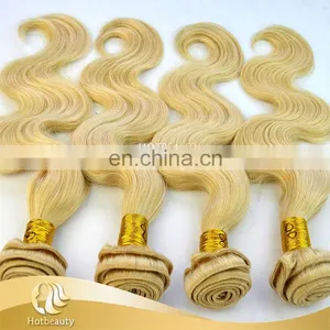 Hot Sale Natural Blonde Curly Hair Extensions, Human Hair Body Wave. thumbnail-3