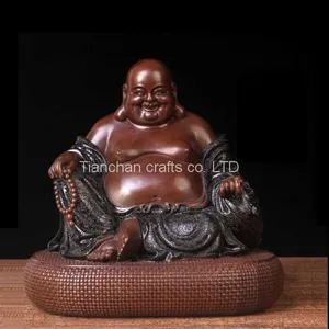 The Antique Fat Buddha Statue Buddha Shown Smiling With Big Belly thumbnail-4