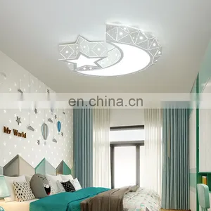 Creative LED Living Room Ceiling Light Modern Simple Stars Moon Hollow Lamps for Children Bedroom thumbnail-4