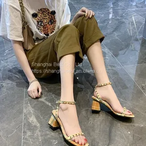 Wholesale High Heeled Sandals Women's New Lattice Transparent Wicker Sandals thumbnail-2