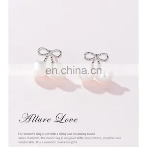 Hot Selling Fashion Style Heart Drop Earrings Copper 14k Gold Plating Pearl Earrings thumbnail-3