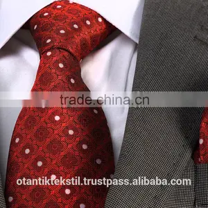 Red Floral, Necktie Set, Pocket Square and Cufflink Set Neck Tie, Corbata, Gravate, Krawatte, Cravatta, Fashion Tie thumbnail-1