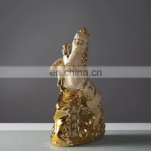 Design Custom Made 2500ml Ceramic Horse Shape Wine Bottle for Liquor/Whisky/Brandy thumbnail-2