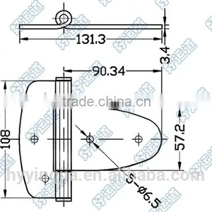 01212 Trailer Van Flat Long Hinge Truck Toolbox Hinge thumbnail-2