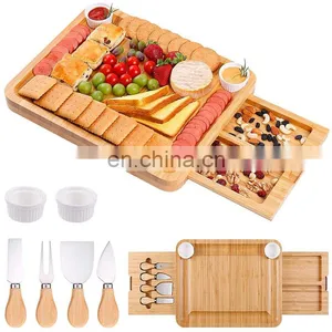 Top Seller High Quality Multifunction Durable Premium Bamboo Cheese Board thumbnail-3
