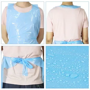Factory Direct Disposable Waterproof Plastic Apron Clear Industrial LDPE Make Up Beauty Salon Apron For Adults Kitchen Cooking thumbnail-3
