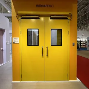 Hospital Hermetic Stainless Steel Door Double Automatic Swinging Doors for Operation Rooms thumbnail-1
