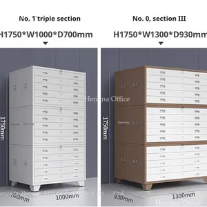 5-Drawer A0 Plan Cabinet on Casters — Steel Drawing Storage With Lock for Universities and Archives thumbnail-5