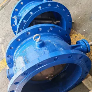 Ductile Iron PN16 Tilting Disc Check Valve DN450 With Counter Weight and Hydraulic Damper Slow-Closing Check Valve thumbnail-3
