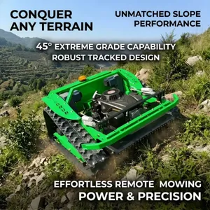 Industrial Single Cylinder 200m Remote Control Crawler Mower VTLM600 45° Slope Grass Cutting Machine for Orchard Farm thumbnail-1