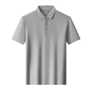 Extra Large Men's Ice Silk Light Luxury High Elasticity Short Sleeve T-shirt Plus Fat Large Half Sleeve Polo Shirt thumbnail-4