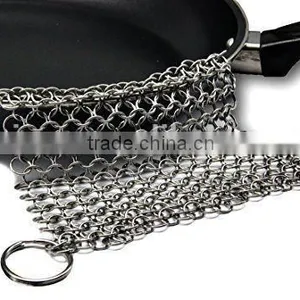 Cast Iron Cleaner Stainless Steel Chainmail Premium Scrubber Pans Pots Griddles thumbnail-3