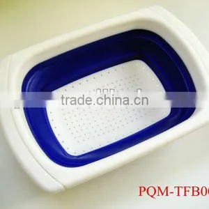 Durability Rubber and Plastic Square Collapsible Colander 001A thumbnail-1