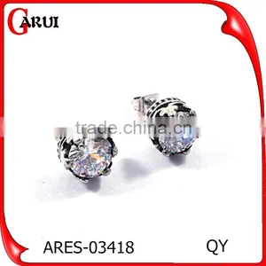 Black Stainless Steel Women Jewelry Flower Stud Earrings thumbnail-4