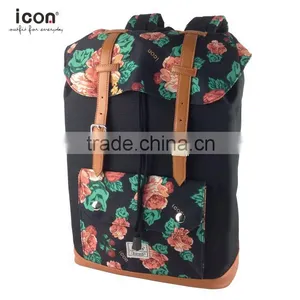 Large Capacity 600D Flower Pattern Backpack thumbnail-2