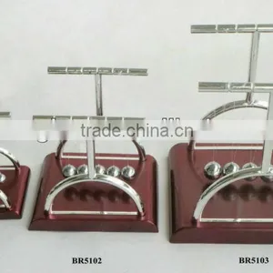 Wooden Base Newtons Cradle,Kinetic Cradle,Kinetic Balls thumbnail-1