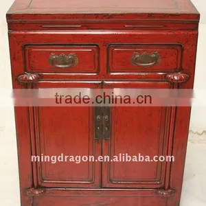 Chinese Antique Red Two Door Two Drawer Cabinet 67*40*85cm thumbnail-1