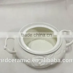 China Manufacturer Stocked Small Ceramic Porcelain Soup Tureen thumbnail-4