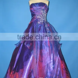 China Purple Fashion Wholesale Long Puffy Prom Dresses thumbnail-2