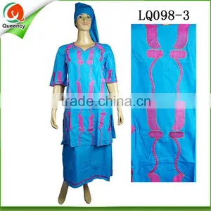Nigeria Design Textile Linen Fabric African Dashiki Dress in Yellow thumbnail-4
