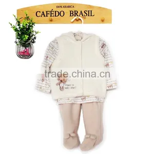 Autumn & Winter Warm Clothes Set Kids 3 Pcs Clothes Set thumbnail-1