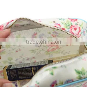 PVC Coated Canvas Make up Waterproof Cosmetic Bag thumbnail-5