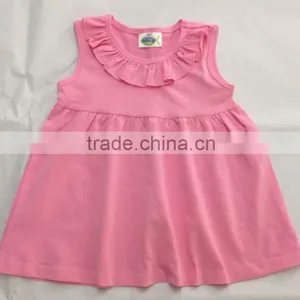 Top Fashion Remake Designer Kids Clothes Girls Ruffle Top Sleeveless Red Fancy Tops for Girls thumbnail-5