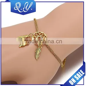 Golden Bracelet for Women Sexy Leaves Shaped Bracelet Anklet thumbnail-1