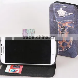Jean Style Genuine Leather Case for Samsung Galaxy s4 I9500 thumbnail-1