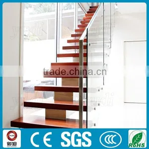 Modular Mono Stringer Indoor Modern Metal Wood Stairs Design thumbnail-1