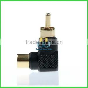 RCA M/F Gold Right Angle Audio or Video Adapte thumbnail-1
