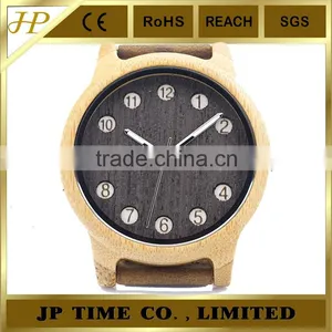Hot Coming Natural Indonesia Bamboo Crazy Horse Leather Magic Time Watch thumbnail-1