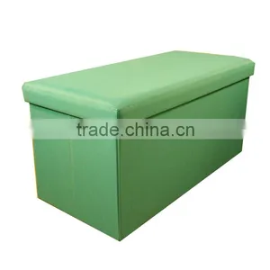 Green Double Foldable Storage Sitting Bench thumbnail-1