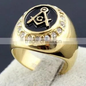 NEW Gold Masonic Wedding Rings Wholesale thumbnail-2
