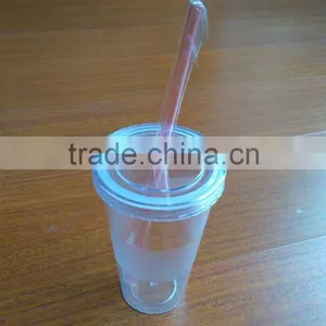 Water Bottle With Single Wall 20oz With Straw thumbnail-1