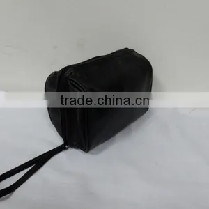 Black pu Cosmetic Bag With Handle thumbnail-1