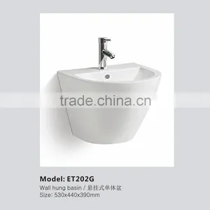 Wall Hung Ceramic Bathroom White Wash Basin ET202G thumbnail-1